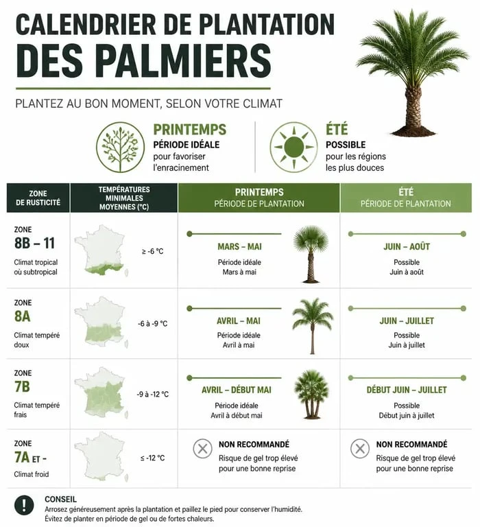 Calendrier et conseils pour savoir quand planter un palmier en pleine terre ou en pot
