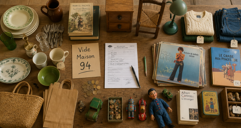 Vide maison dans le 94 : 2 obligations légales et 3 astuces pour réussir votre vente vide maison 94 table objets formulaire