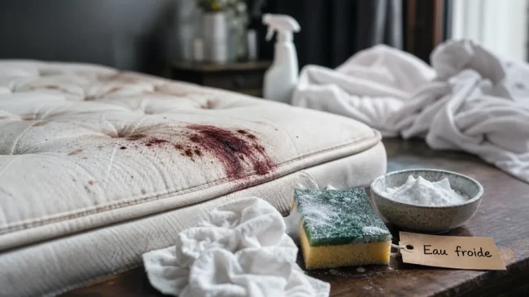 Sang sur un matelas : l’eau froide d’abord, puis 4 gestes sûrs pour le nettoyer Comment enlever sang sur matelas avec eau froide