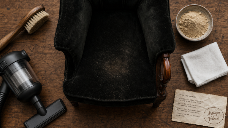 Velours de soie, coton ou synthétique : la méthode sûre pour nettoyer un fauteuil sans l’abîmer Comment nettoyer un fauteuil en velours sans l’abîmer