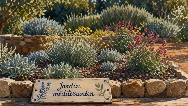 Luxuriant, pas minéral : créer un jardin méditerranéen sans entretien Jardin méditerranéen sans entretien : massif luxuriant et paillage minéral, Helichrysum et Centranthus