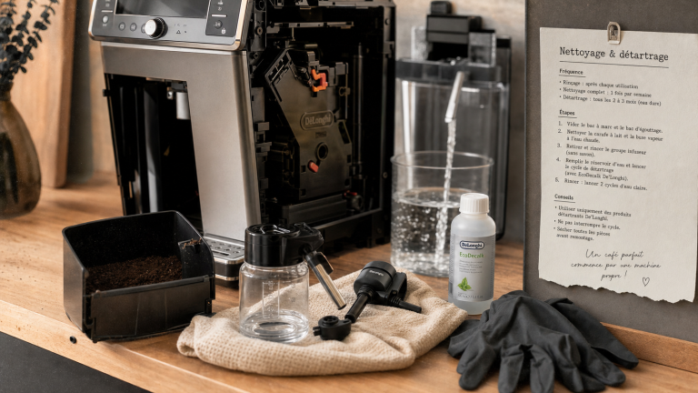 Nettoyage machine à café Delonghi, détartrage et voyant orange