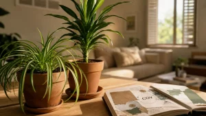 Plantes dépolluantes pour la maison : chlorophytum et dracaena en intérieur