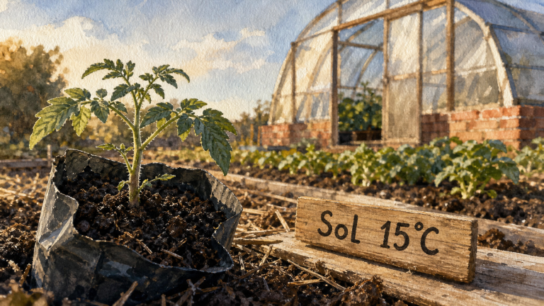 Quand planter ses tomates : jeune plant et sol à 15 °C après gelées