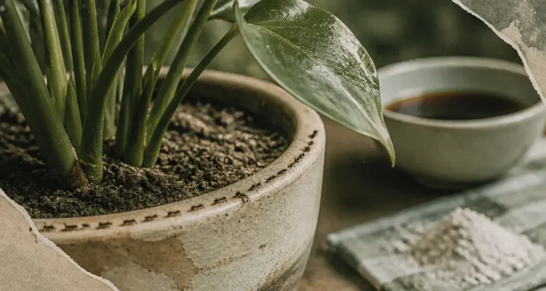 Fourmis dans vos plantes : quand faut-il agir et comment les éloigner naturellement ? Fourmis dans les plantes sur pot d’intérieur, miellat sur feuille