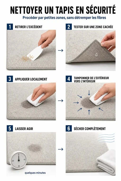 Produit pour nettoyer les tapis : étapes simples pour nettoyer sans abîmer les fibres