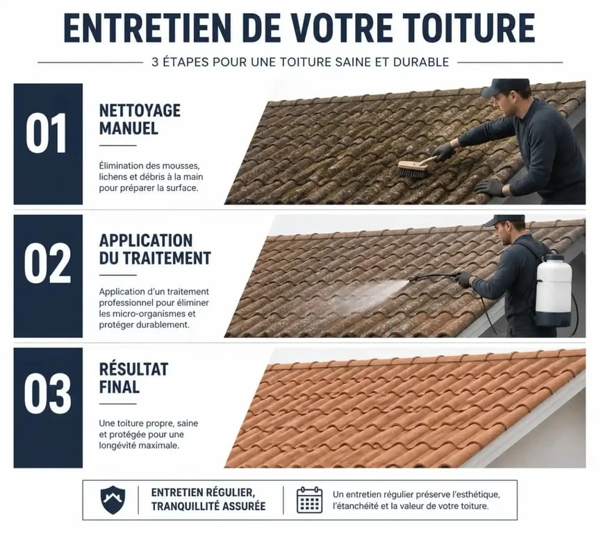 Étapes pour enlever la mousse des toits et entretenir sa toiture