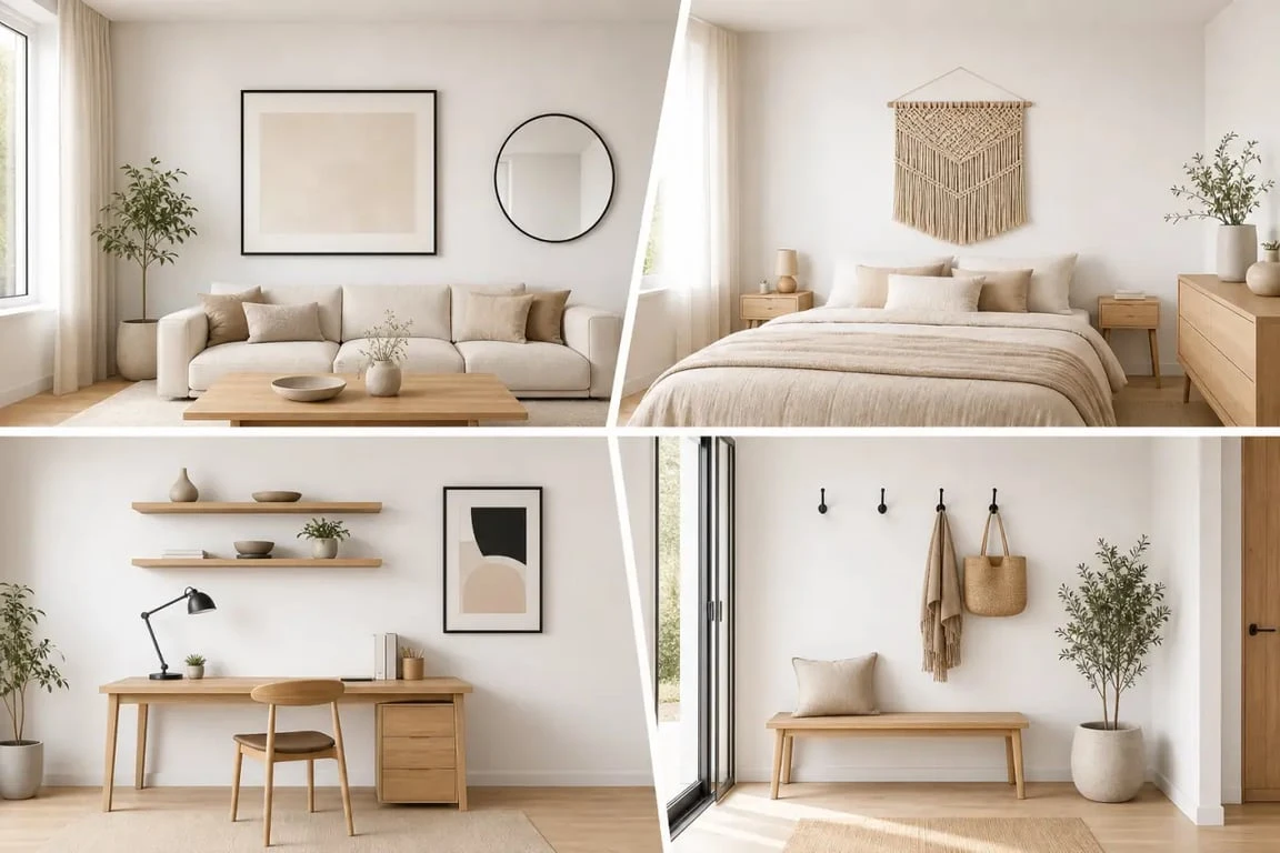 Idées pour decorer mur blanc dans un salon, une chambre, un bureau et une entrée