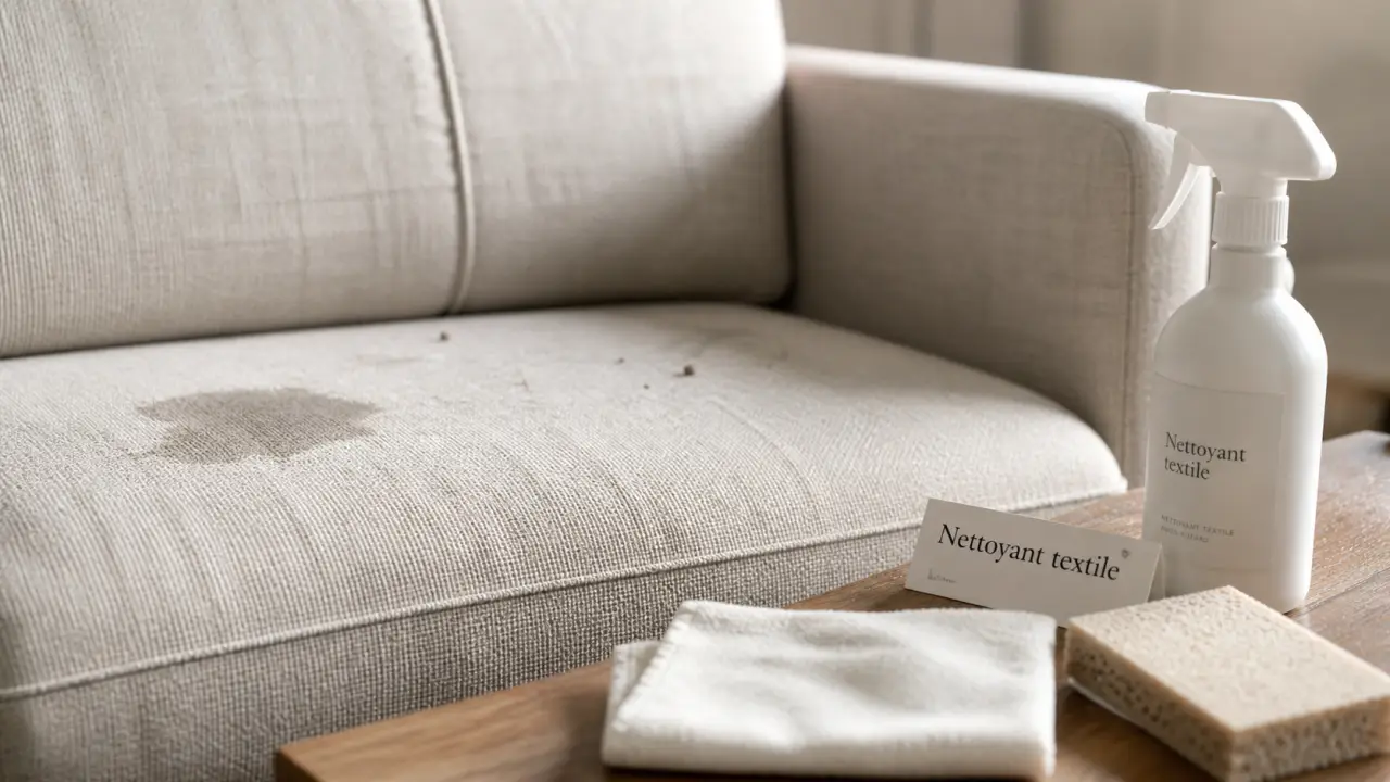 Nettoyant textile canapé : chiffon et spray anti-auréole sur canapé
