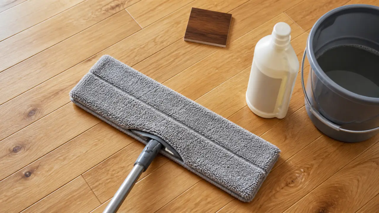 Nettoyer parquet : serpillière microfibre légèrement humide