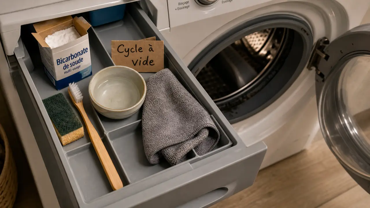 Nettoyer un lave linge : bac et joint propres avec vinaigre et bicarbonate