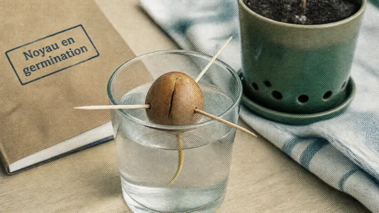 Noyau d’avocat : 20°, 3 semaines minimum et 10 cm avant le rempotage Noyau d avocat germination dans eau tiède, racine en formation