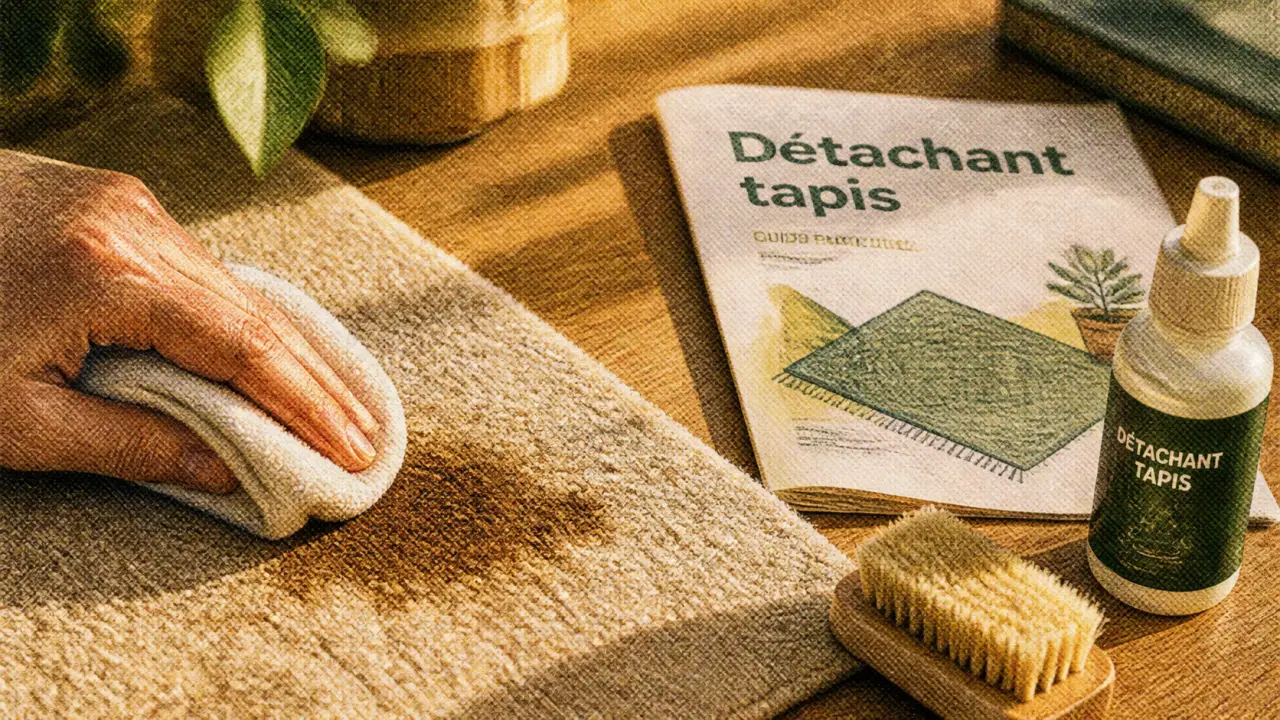 Produit pour nettoyer les tapis : détachant sur tache de café
