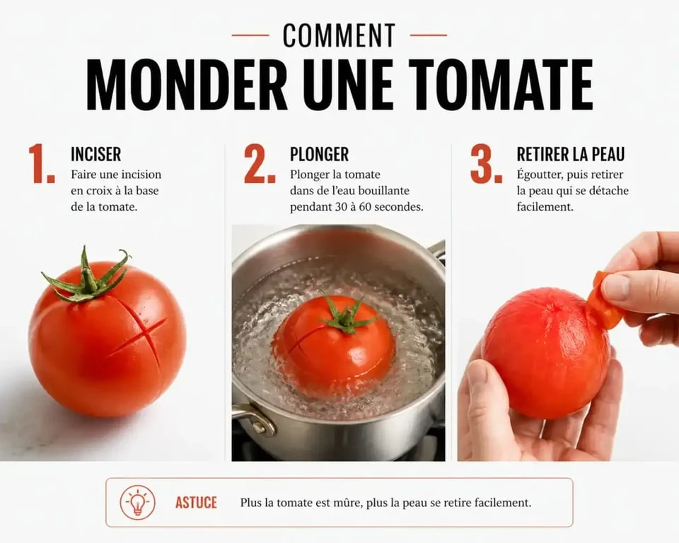 Astuce cuisine : comment monder une tomate facilement