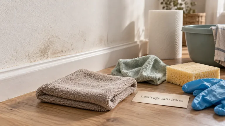 Nettoyer des murs blancs sans auréoles : pourquoi il faut éviter de frotter Comment nettoyer des murs blancs sans auréoles, microfibre et éponge non abrasive sur mur blanc