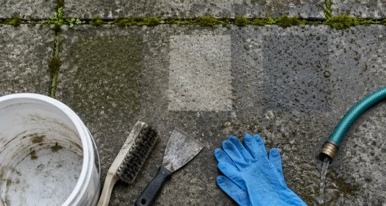 Comment nettoyer terrasse beton : mousse et noirceur sur béton