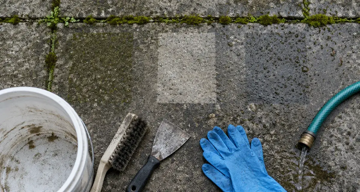 Comment nettoyer terrasse beton : mousse et noirceur sur béton