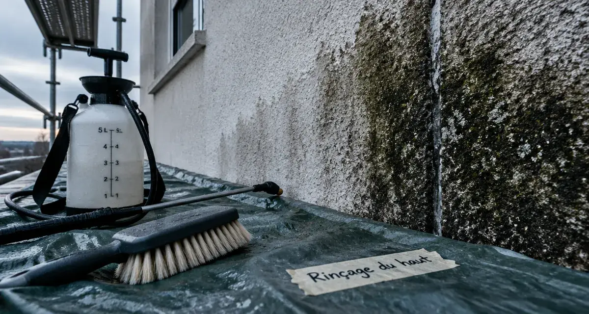 Enlever trace noir sur mur extérieur, éviter coulures