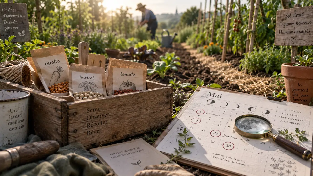 Jardiner avec la lune en mai : semences et calendrier lunaire au potager