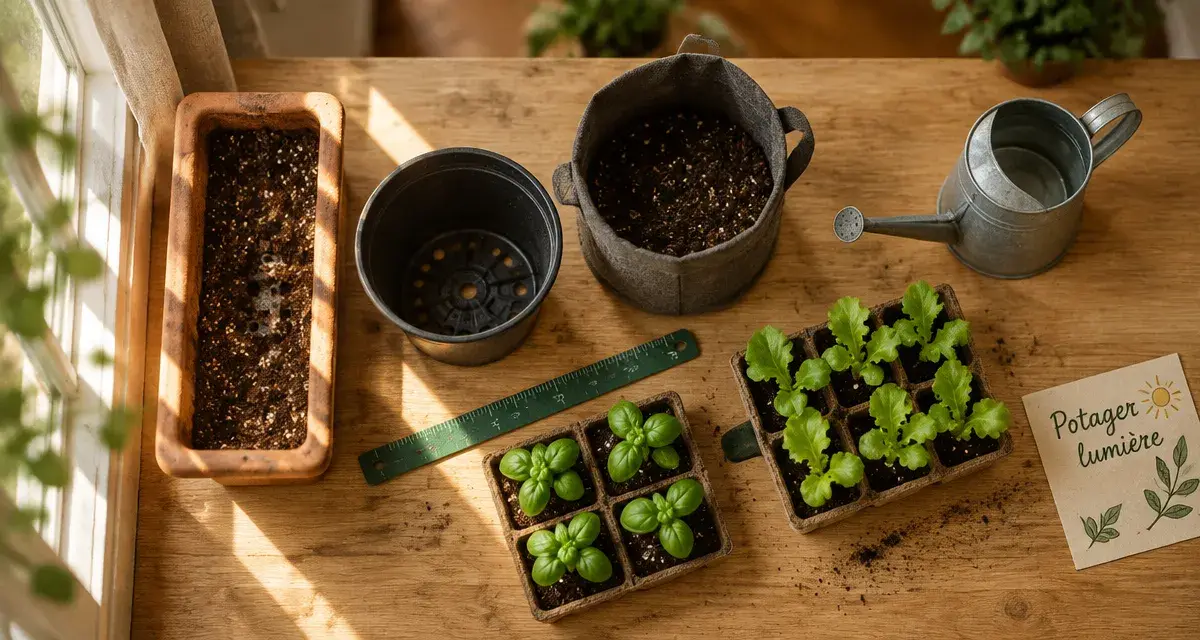 Potager en appartement : semis de basilic et laitue sans balcon